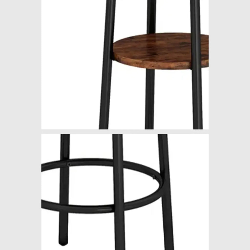 Industrial 2-tier Round Bar Height Table For Small Spaces