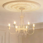 Crystal White Metal Crown Candelabra Chandelier
