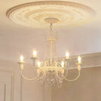 Crystal White Metal Crown Candelabra Chandelier