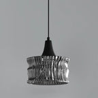 Cylinder Black Glass Hanging Pendant Light for Home Decor