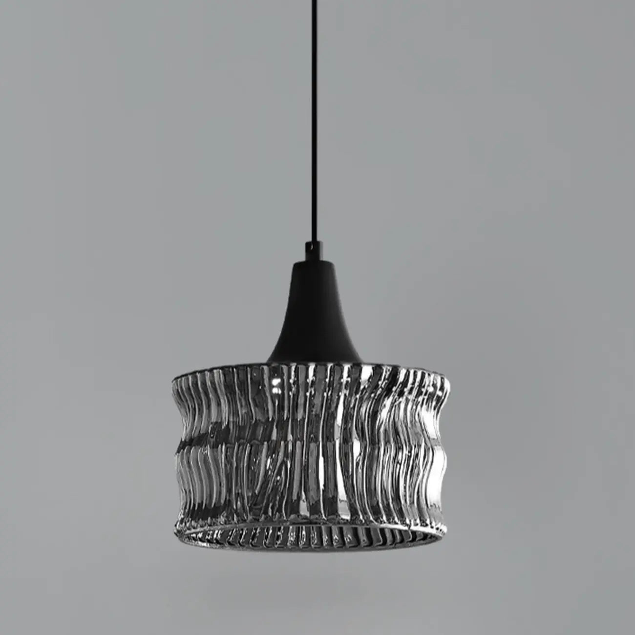 Cylinder Black Glass Hanging Pendant Light for Home Decor