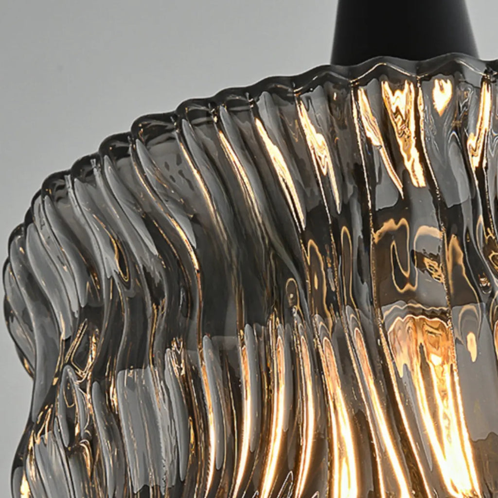 Cylinder Black Glass Hanging Pendant Light for Home Decor