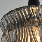 Cylinder Black Glass Hanging Pendant Light for Home Decor
