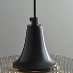 Cylinder Black Glass Hanging Pendant Light for Home Decor