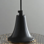Cylinder Black Glass Hanging Pendant Light for Home Decor
