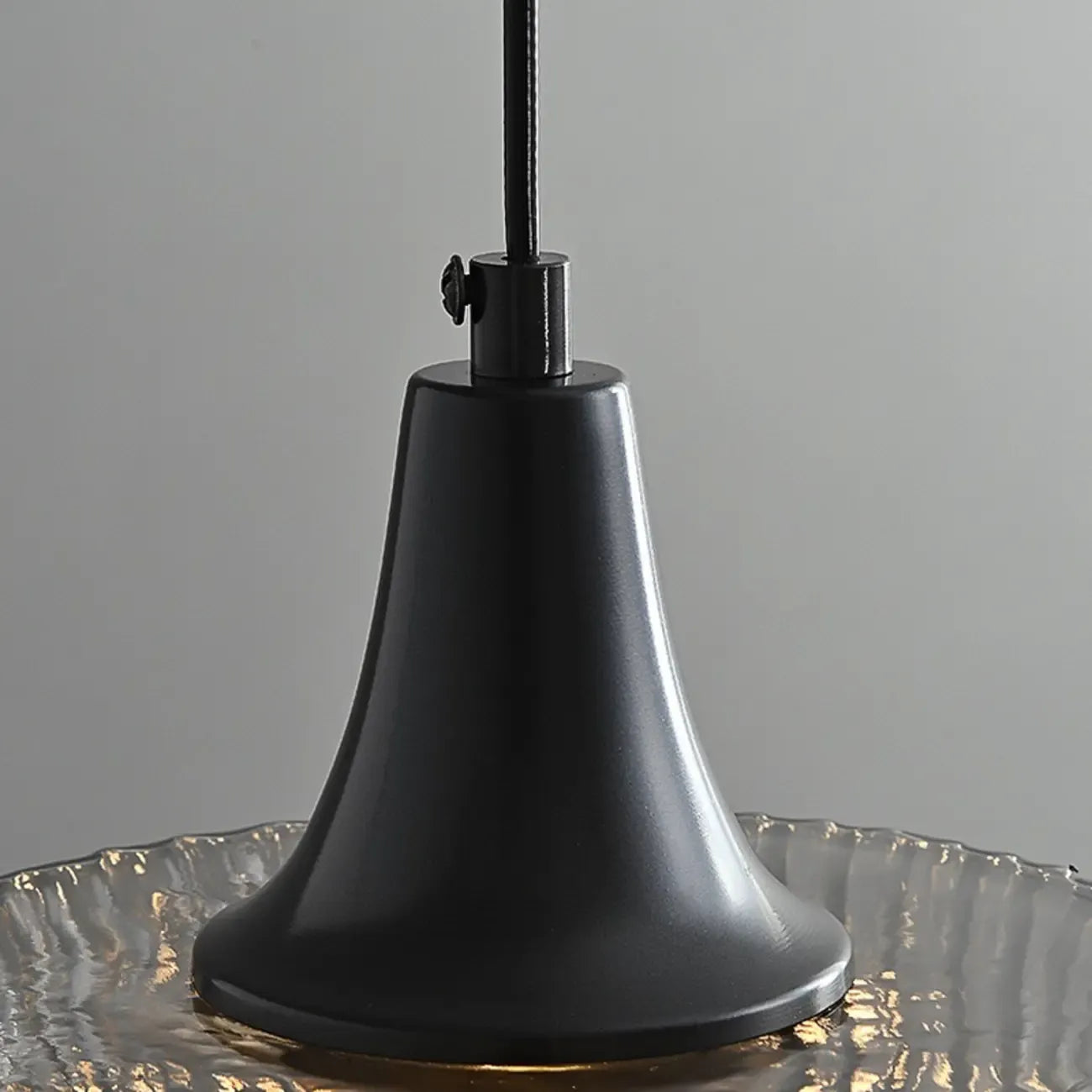 Cylinder Black Glass Hanging Pendant Light for Home Decor