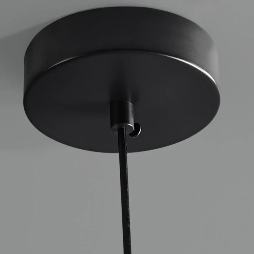 Cylinder Black Glass Hanging Pendant Light for Home Decor
