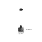 Cylinder Black Glass Hanging Pendant Light for Home Decor