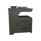 Modern White Bedside Table with 2 Storage Drawers
