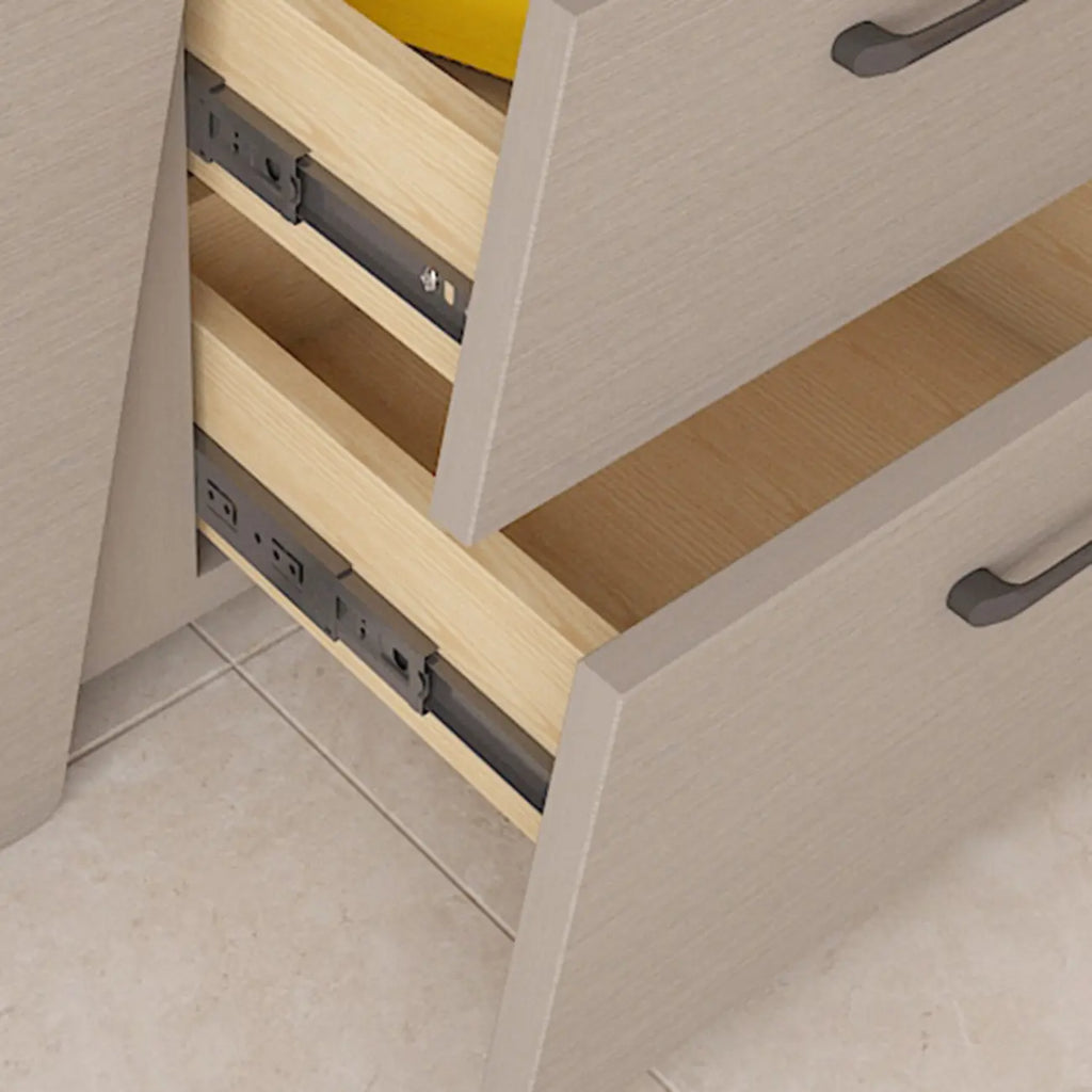 Modern White Bedside Table with 2 Storage Drawers