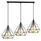 3-Light Geometric Metal Black Islands Pendant Light