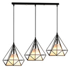 3-Light Geometric Metal Black Islands Pendant Light