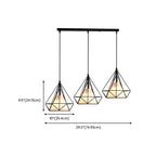 3-Light Geometric Metal Black Islands Pendant Light