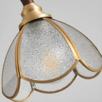 3-Light Glass Brass Floral Dining Pendant Light
