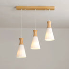Cone Shade Wooden Kitchen Island Pendant Light Adjustable