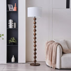 63 Modern Wood Frame Floor Lamp Plug-In for Living Room