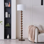 63 Modern Wood Frame Floor Lamp Plug-In for Living Room