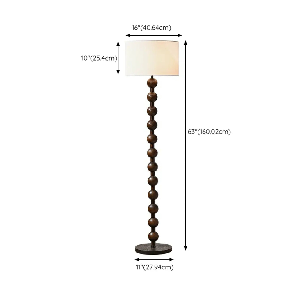 63 Modern Wood Frame Floor Lamp Plug-In for Living Room
