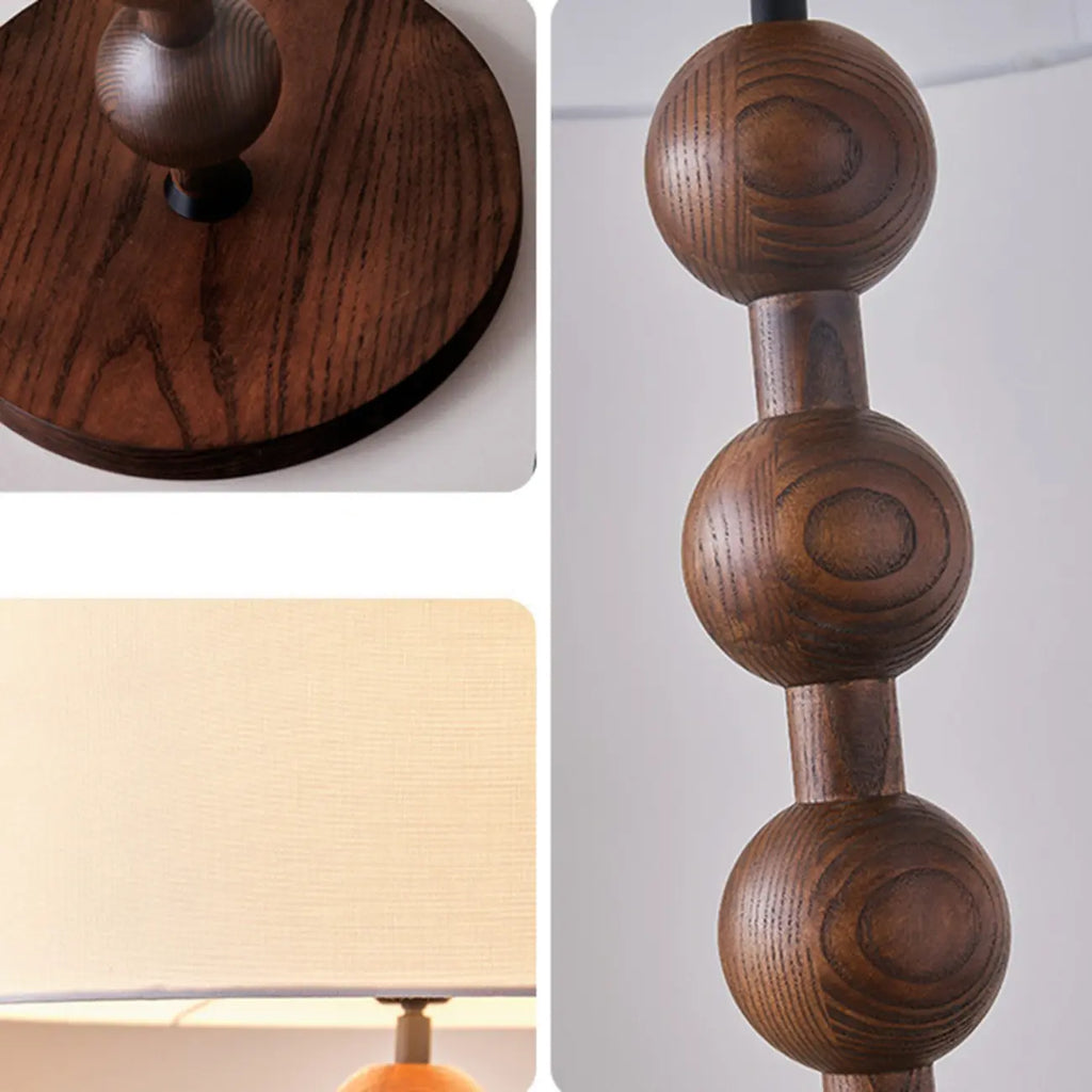 63 Modern Wood Frame Floor Lamp Plug-In for Living Room