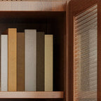 Classic 6-Tier Premium Wood Glass Door Wide Bookcase