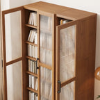Classic 6-Tier Premium Wood Glass Door Wide Bookcase