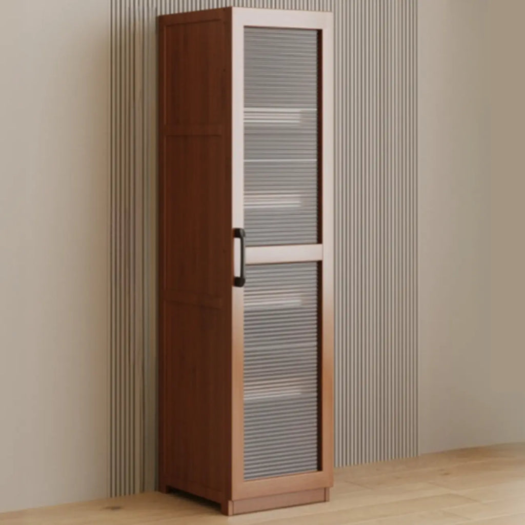 Classic 6-Tier Premium Wood Glass Door Wide Bookcase