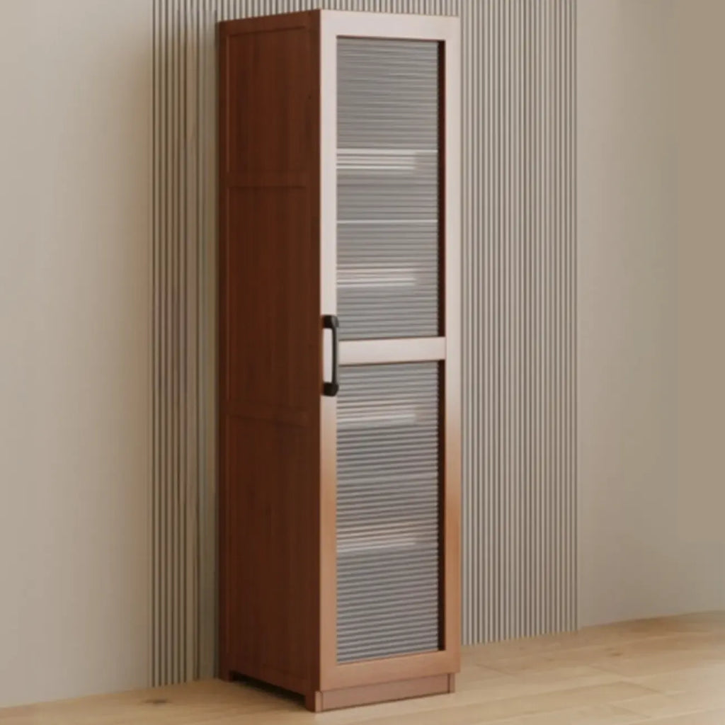 Classic 6-Tier Premium Wood Glass Door Wide Bookcase