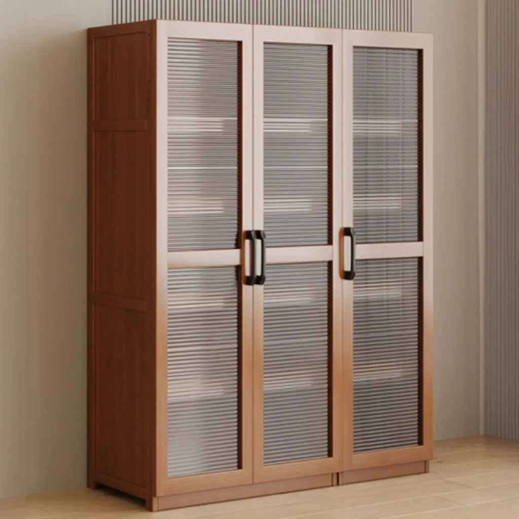 Classic 6-Tier Premium Wood Glass Door Wide Bookcase