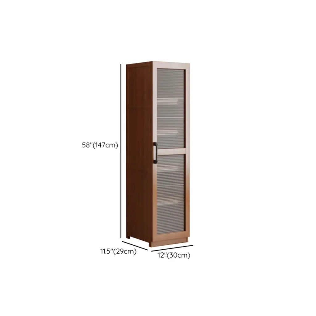 Classic 6-Tier Premium Wood Glass Door Wide Bookcase