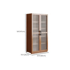 Classic 6-Tier Premium Wood Glass Door Wide Bookcase