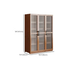 Classic 6-Tier Premium Wood Glass Door Wide Bookcase