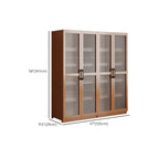 Classic 6-Tier Premium Wood Glass Door Wide Bookcase