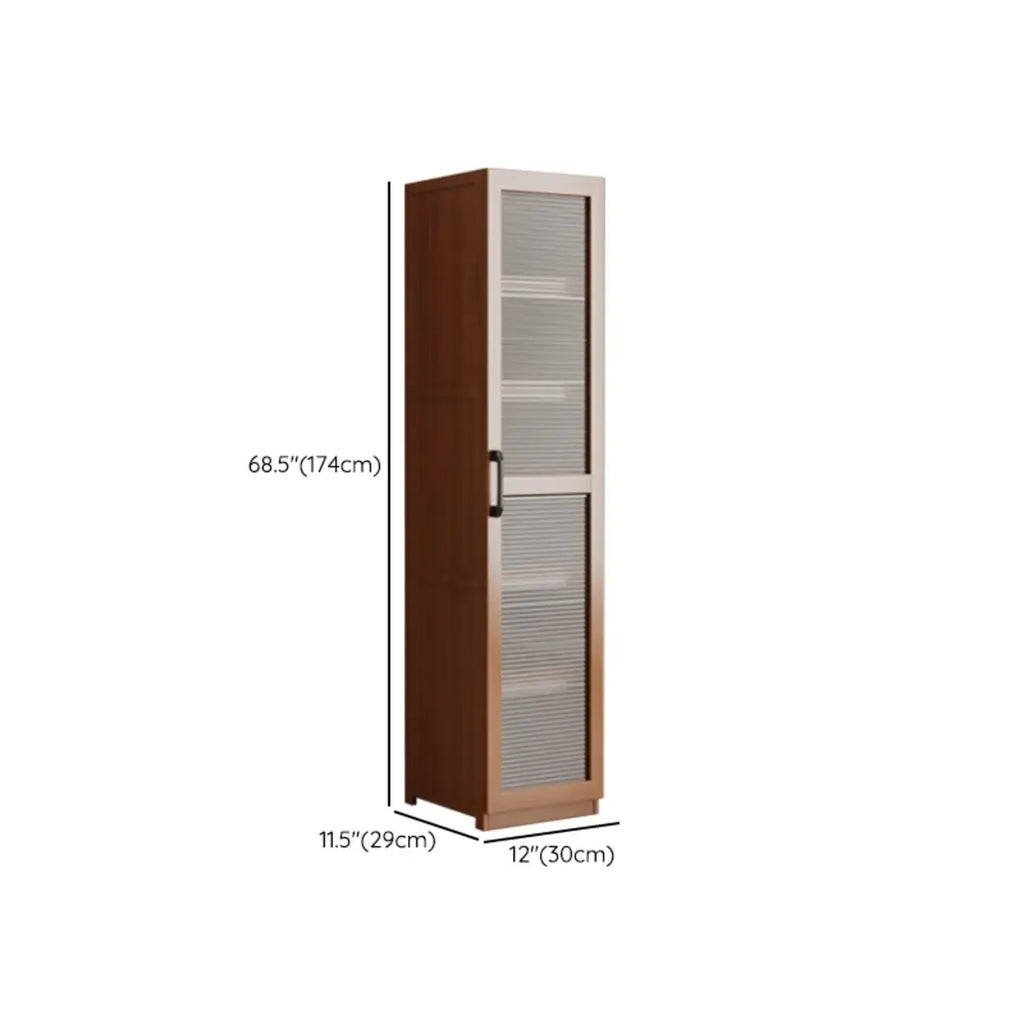 Classic 6-Tier Premium Wood Glass Door Wide Bookcase