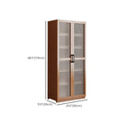 Classic 6-Tier Premium Wood Glass Door Wide Bookcase