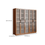 Classic 6-Tier Premium Wood Glass Door Wide Bookcase