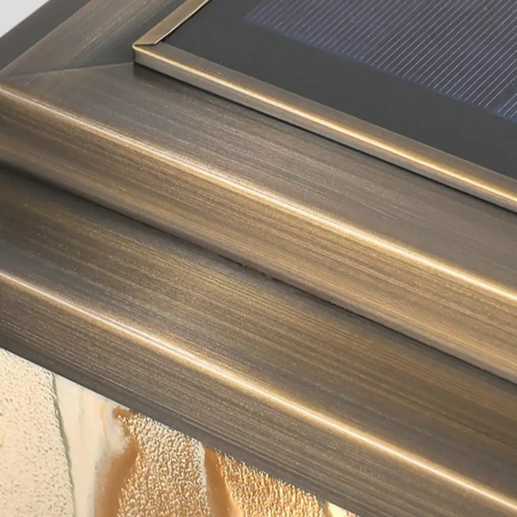 Elegant Bronze Ripple Square Solar Outdoor Post Lights