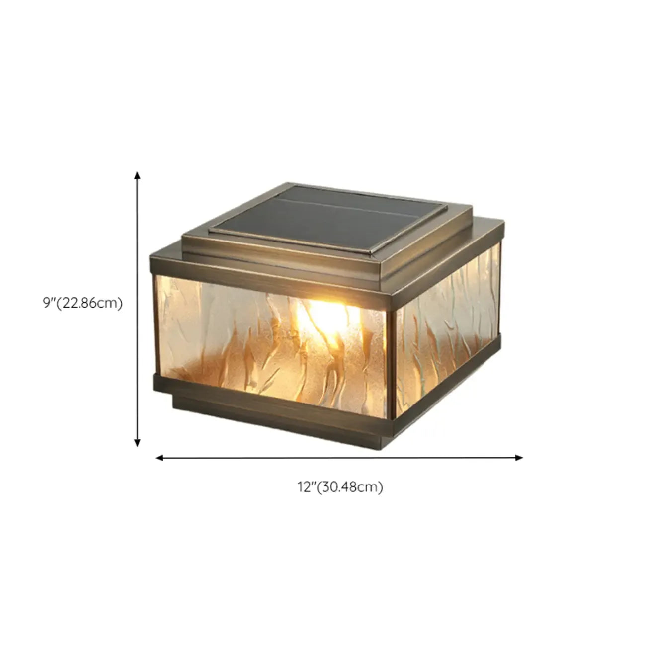 Elegant Bronze Ripple Square Solar Outdoor Post Lights