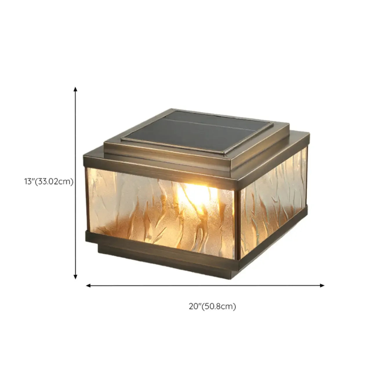 Elegant Bronze Ripple Square Solar Outdoor Post Lights