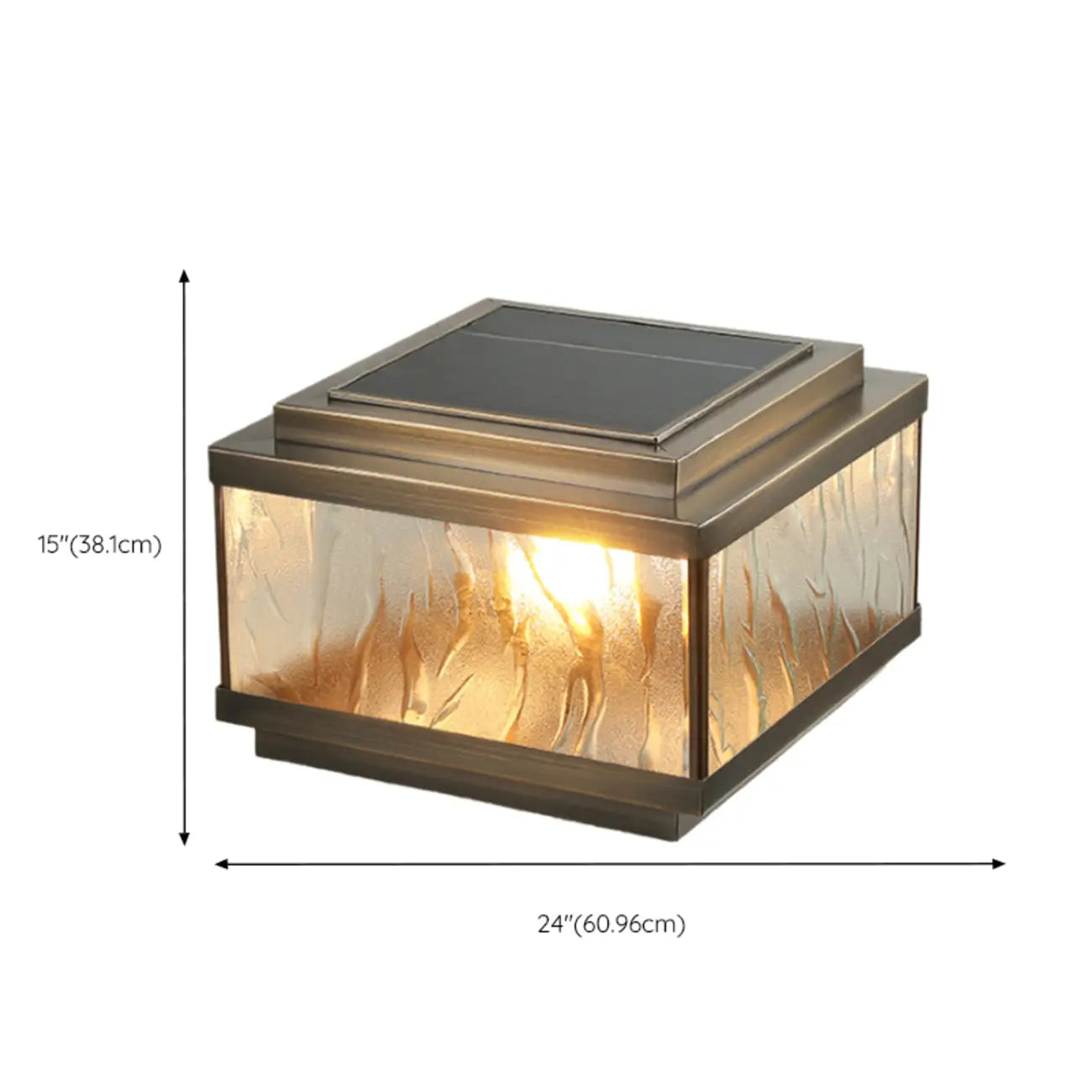 Elegant Bronze Ripple Square Solar Outdoor Post Lights