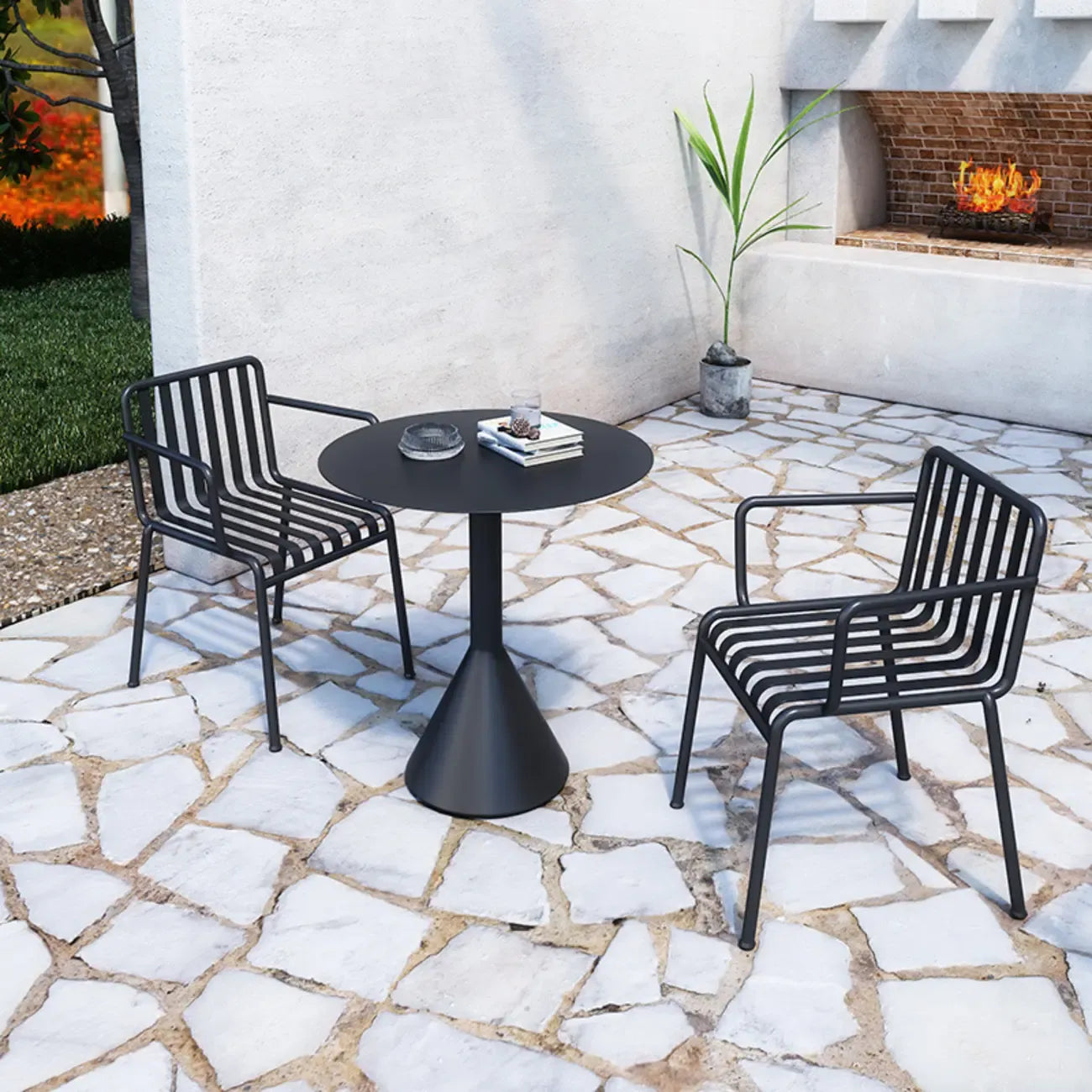 Minimalist Black Metal Small Bar Table Outdoor Table