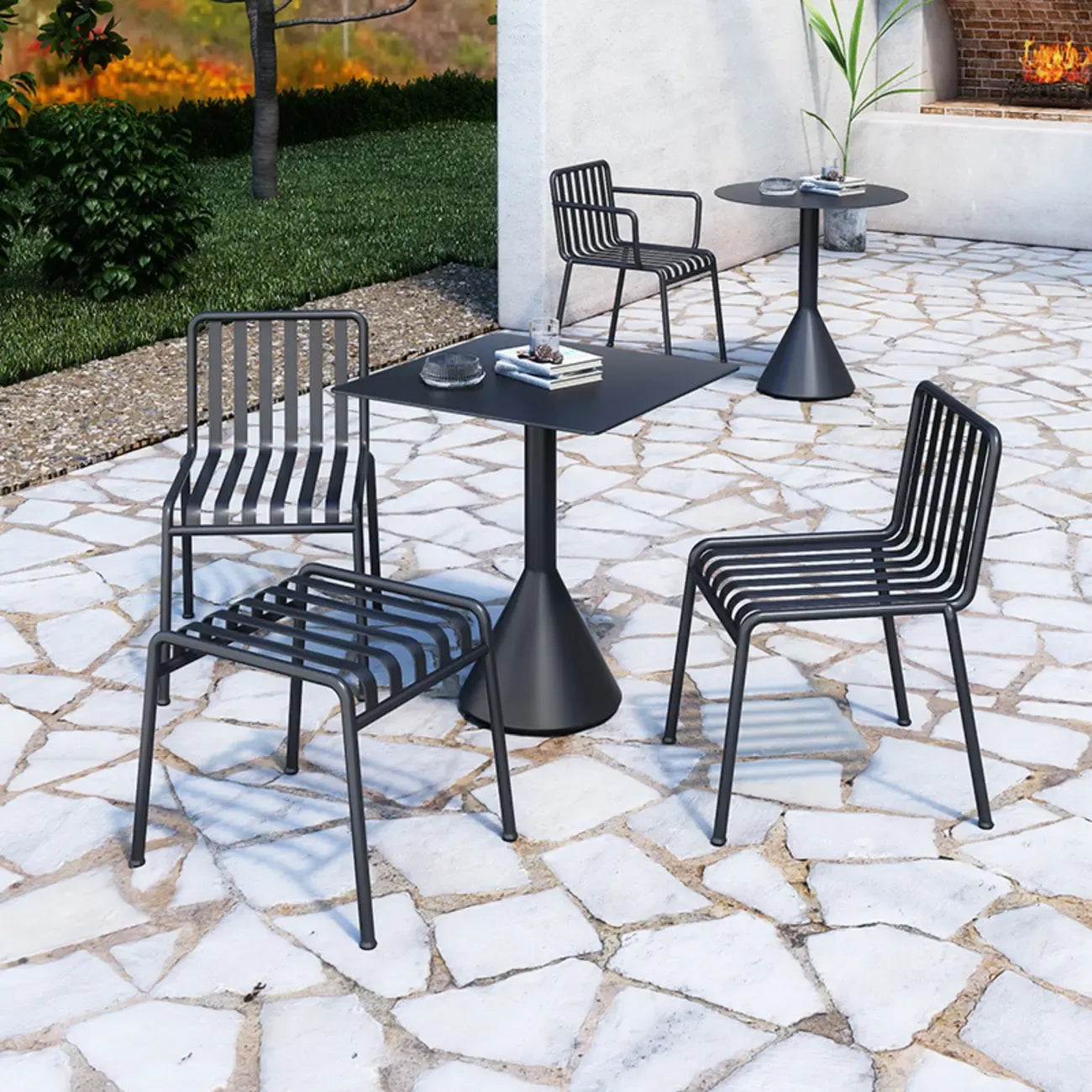 Minimalist Black Metal Small Bar Table Outdoor Table