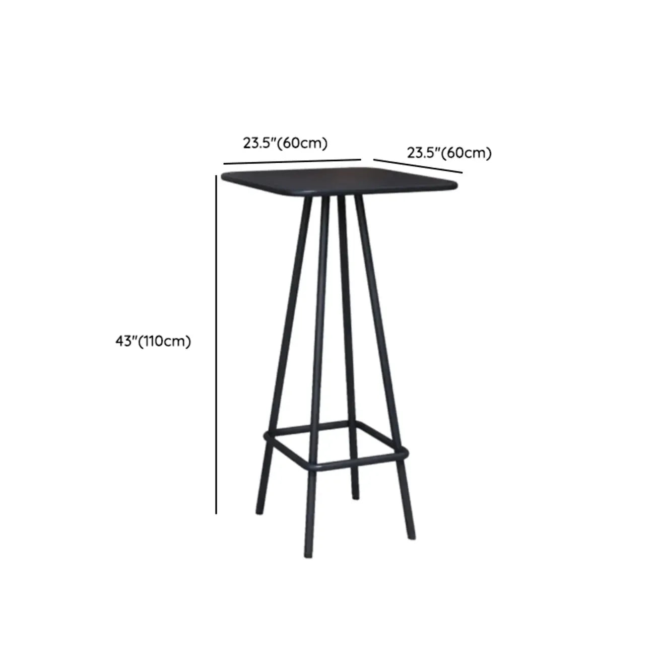 Minimalist Black Metal Small Bar Table Outdoor Table