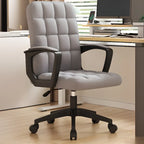Modern Black Faux Leather Adjustable Swivel Office Chair