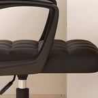 Modern Black Faux Leather Adjustable Swivel Office Chair