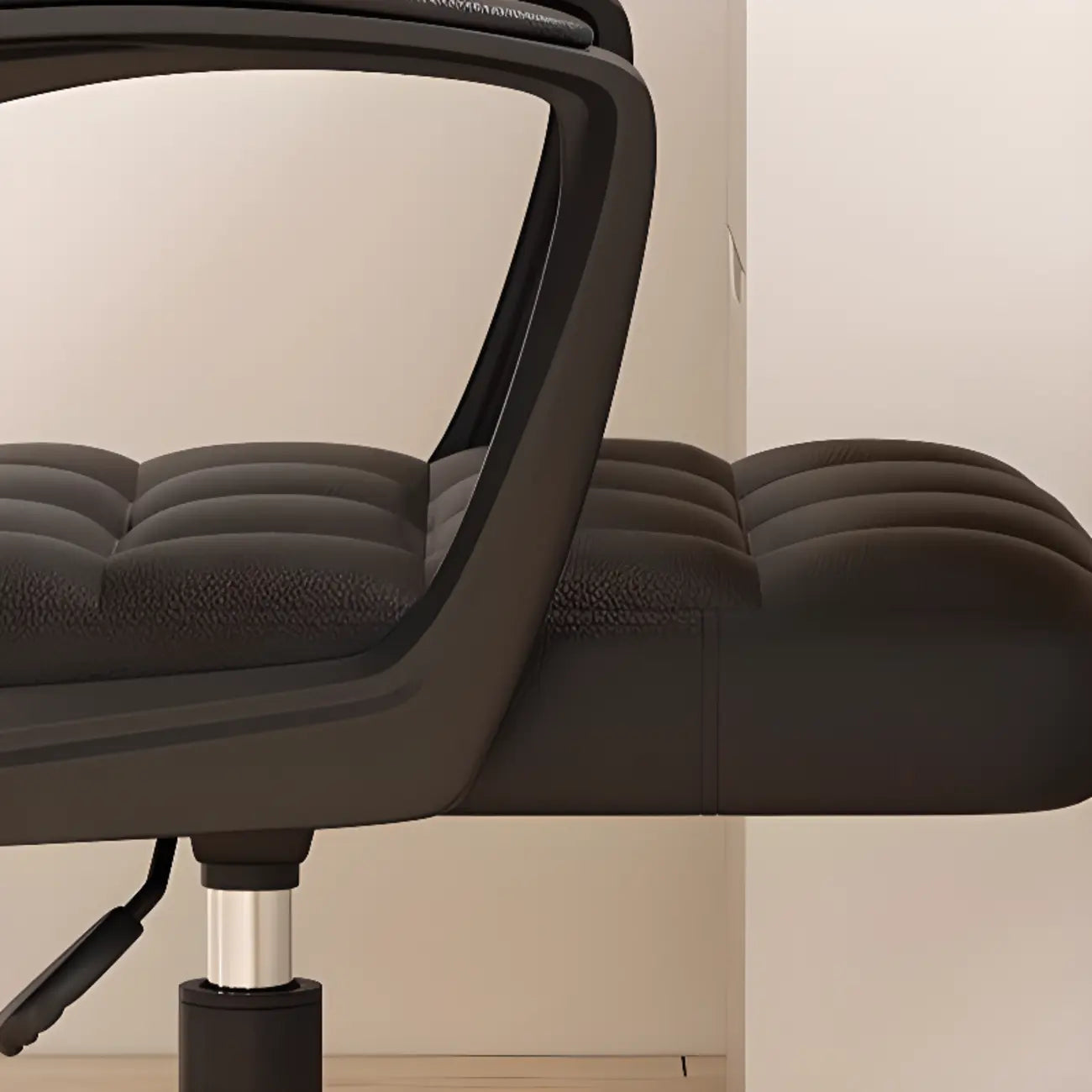 Modern Black Faux Leather Adjustable Swivel Office Chair
