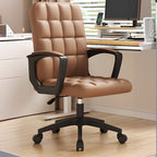 Modern Black Faux Leather Adjustable Swivel Office Chair