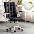 Tufted Brown Faux Leather Adjustable Swivel Office Chair