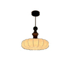 Modern Round Adjustable White Fabric Pendant Chandelier