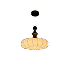 Modern Round Adjustable White Fabric Pendant Chandelier