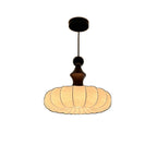 Modern Round Adjustable White Fabric Pendant Chandelier